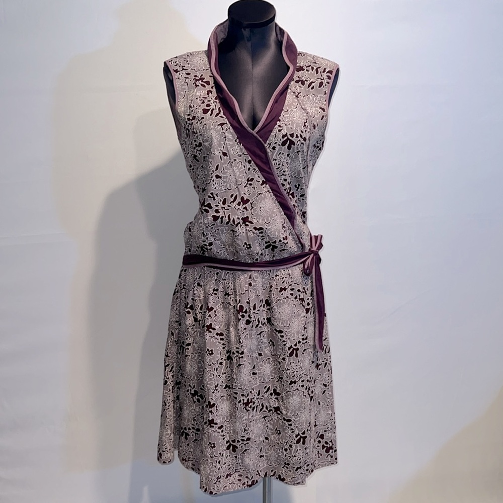 LUX Purple Patterned Wrap Side Tie Dress!